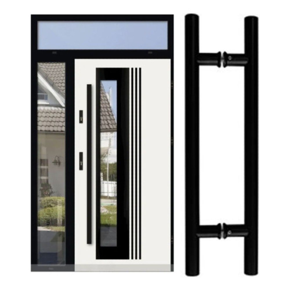 JALADOR TIPO H REDONDO NOGAL OSCURO DE 90CM - Imagen 3