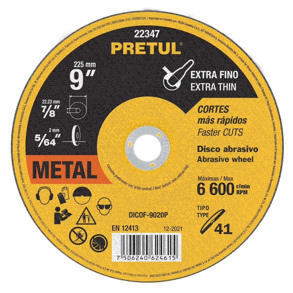 DISCO DE CORTE PRETUM DE 4 1/2"